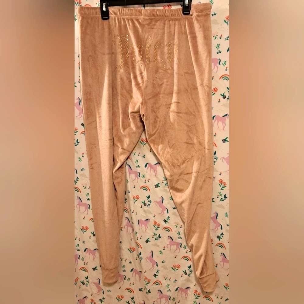 Vintage Y2K Juicy Couture Blush Pink Casual Track Pant Jogger w/ Bling Bum SZ XL - Picture 3 of 4